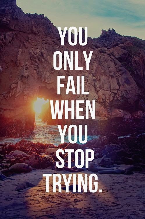 Bạn chỉ thất bại khi bạn ngừng cố gắng